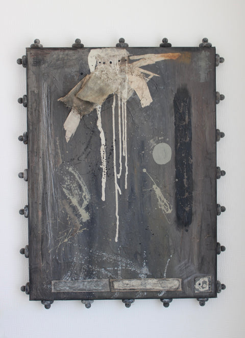 Angela Dickerson Industrial Gray Field Original Framed Artwork