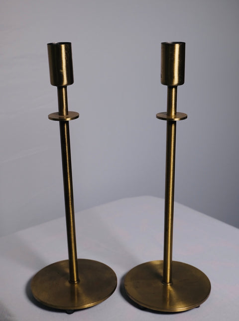 Solid Brass Pillar Candlesticks