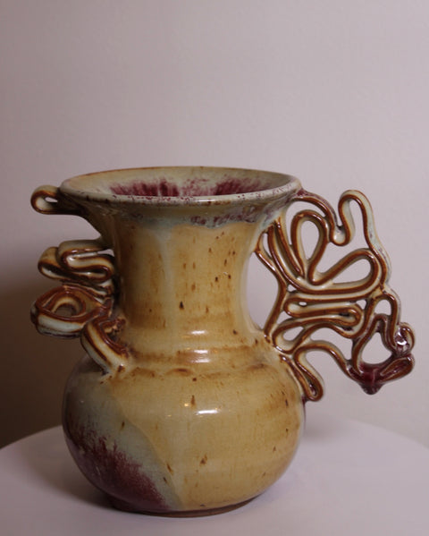 Sculptural Openwork Studio Pottery Vase