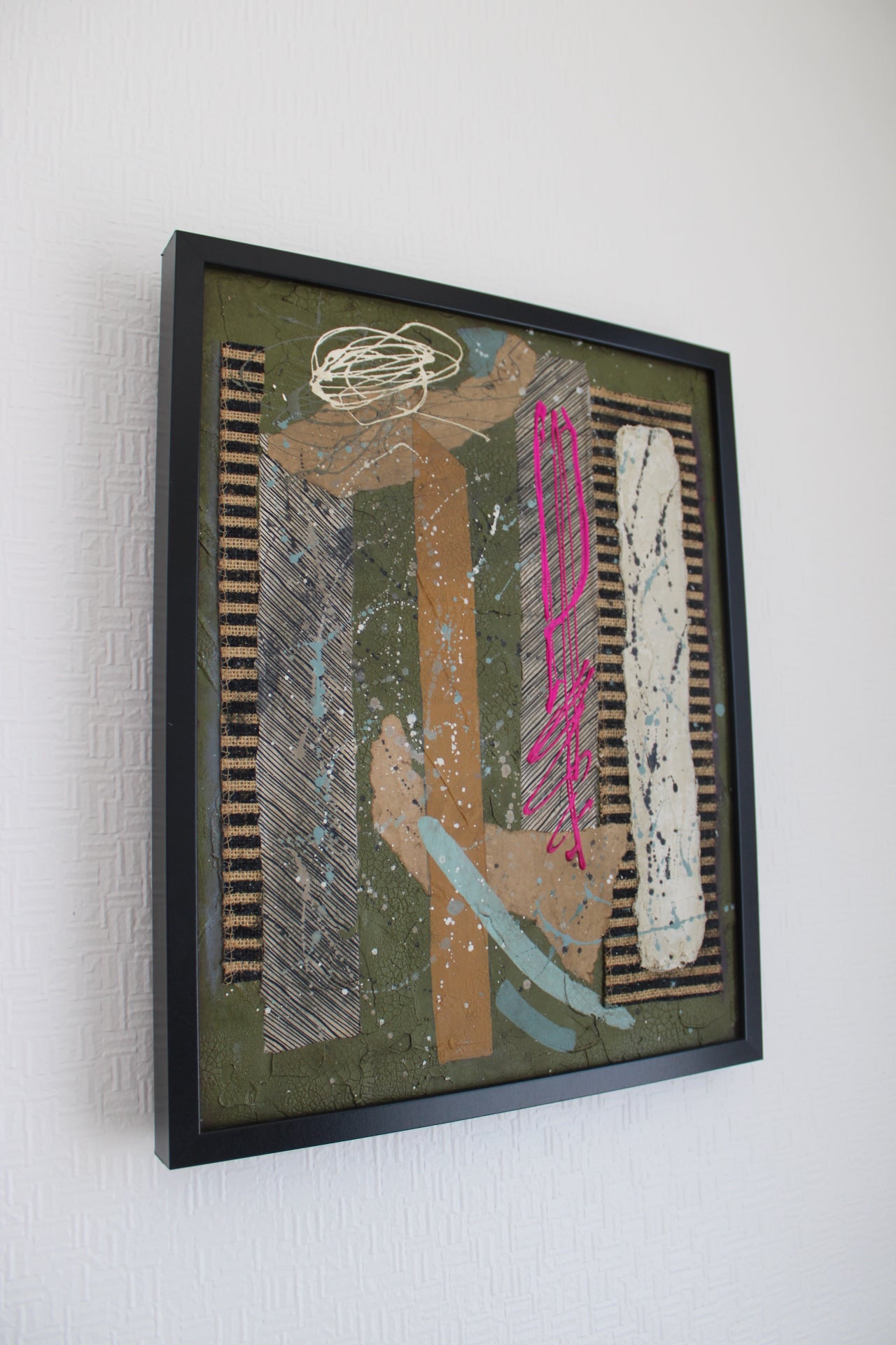 Angela Dickerson Pink Frequency Original Framed Artwork