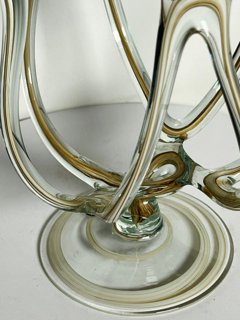 Murano Style Art Glass Octopus Oil Lamp by “Jozefina Krosno”