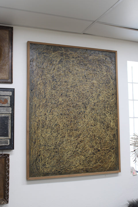 Large Earth-Tone Abstract Mixed Media Painting