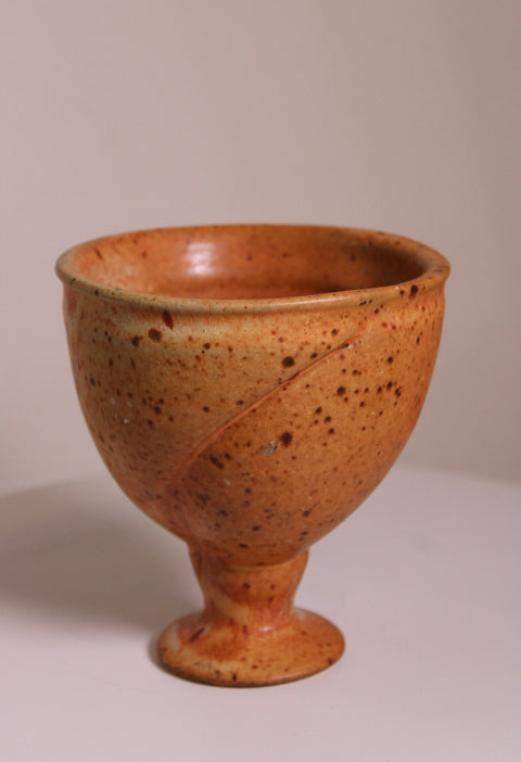 Speckled Orange Footed Goblet Bowl