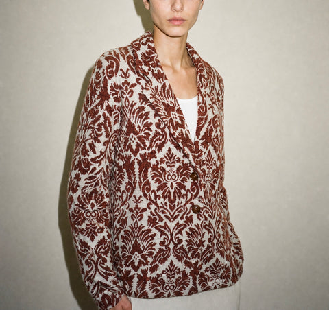 Bedford Fair Chestnut Paisley Knit Jacket