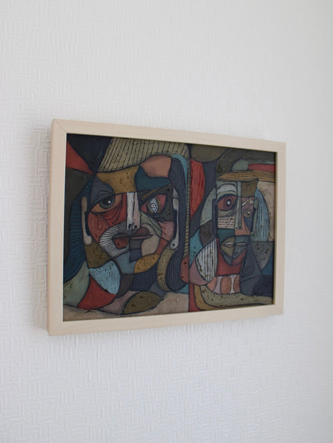 Angela Dickerson Two in Profile Original Framed Artwork