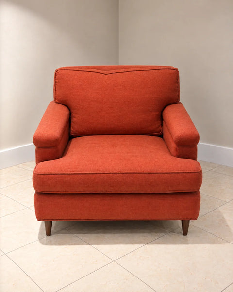 Pair of Orange Lounge Chairs, Attributed to Edward Wormley for Dunbar