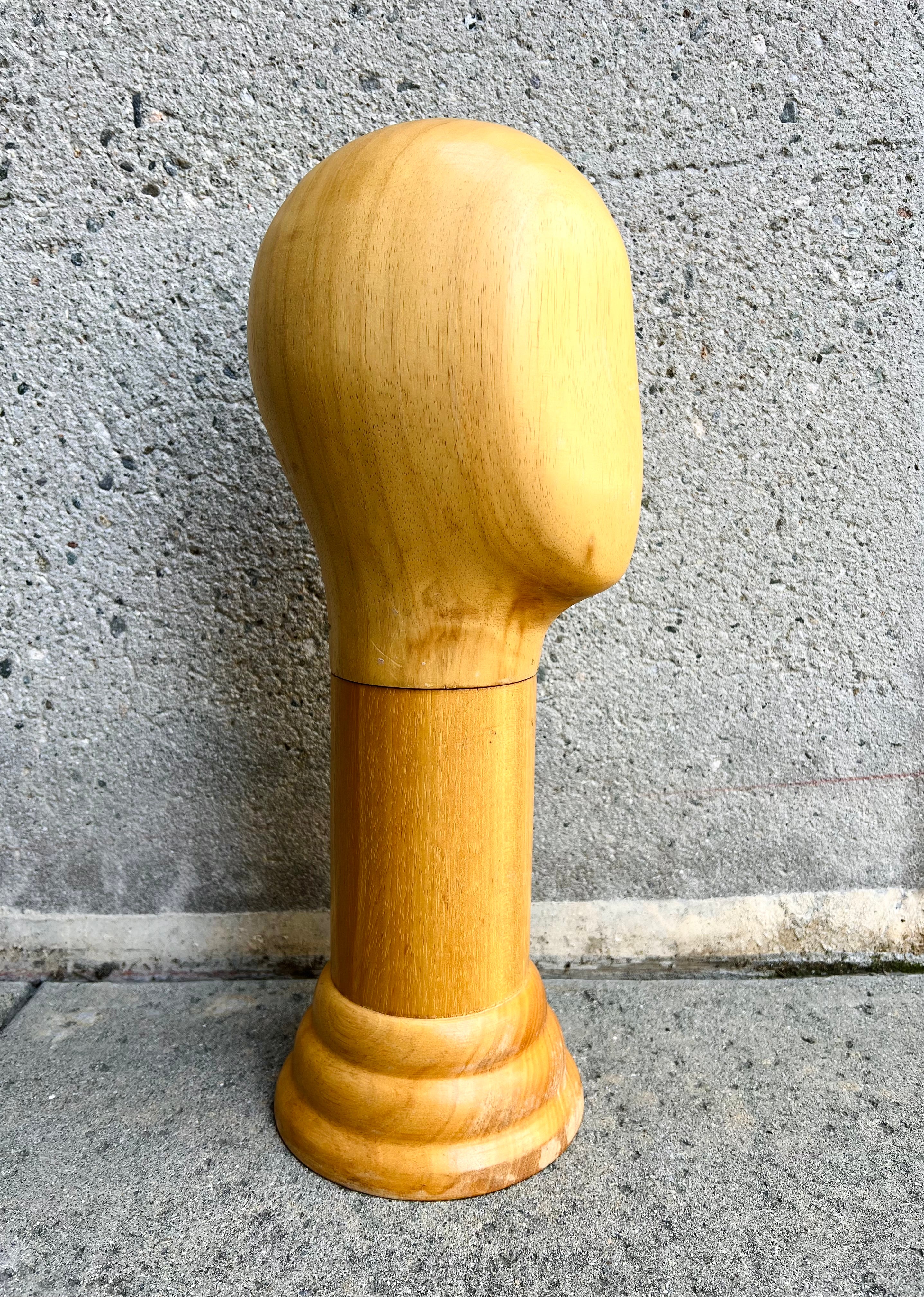 Extra Tall Wood Mannequin Head (Vintage)