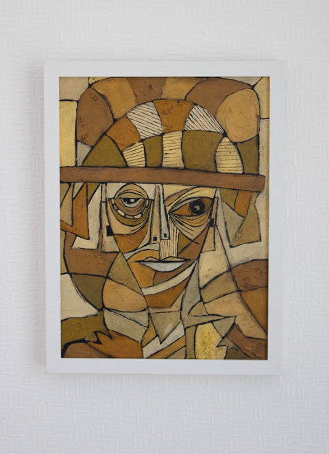 Angela Dickerson Ochre Mask Original Framed Artwork