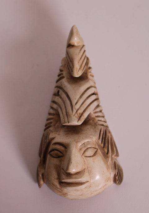 Carved Cream Face Sculpture