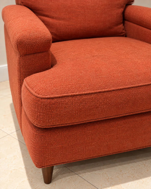 Pair of Orange Lounge Chairs, Attributed to Edward Wormley for Dunbar