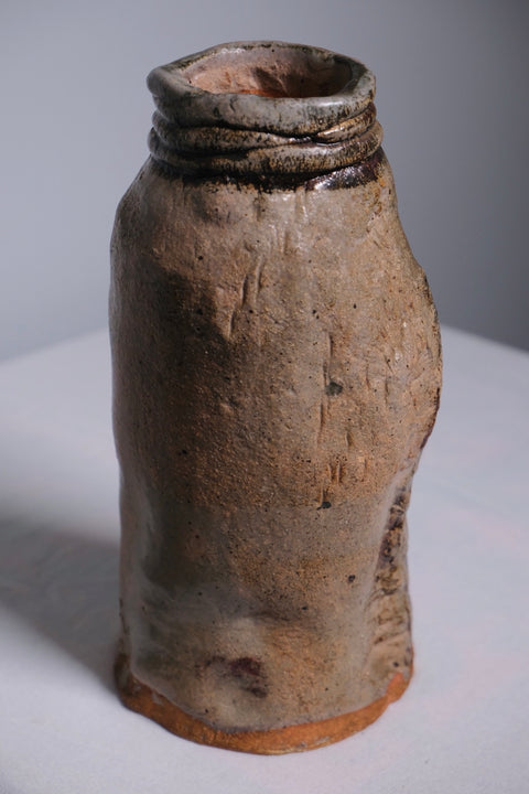 Brutalist Brown Coil MCM Vase