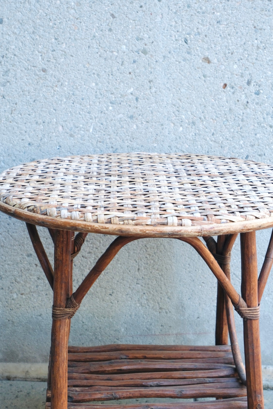Vintage Bamboo Side Table