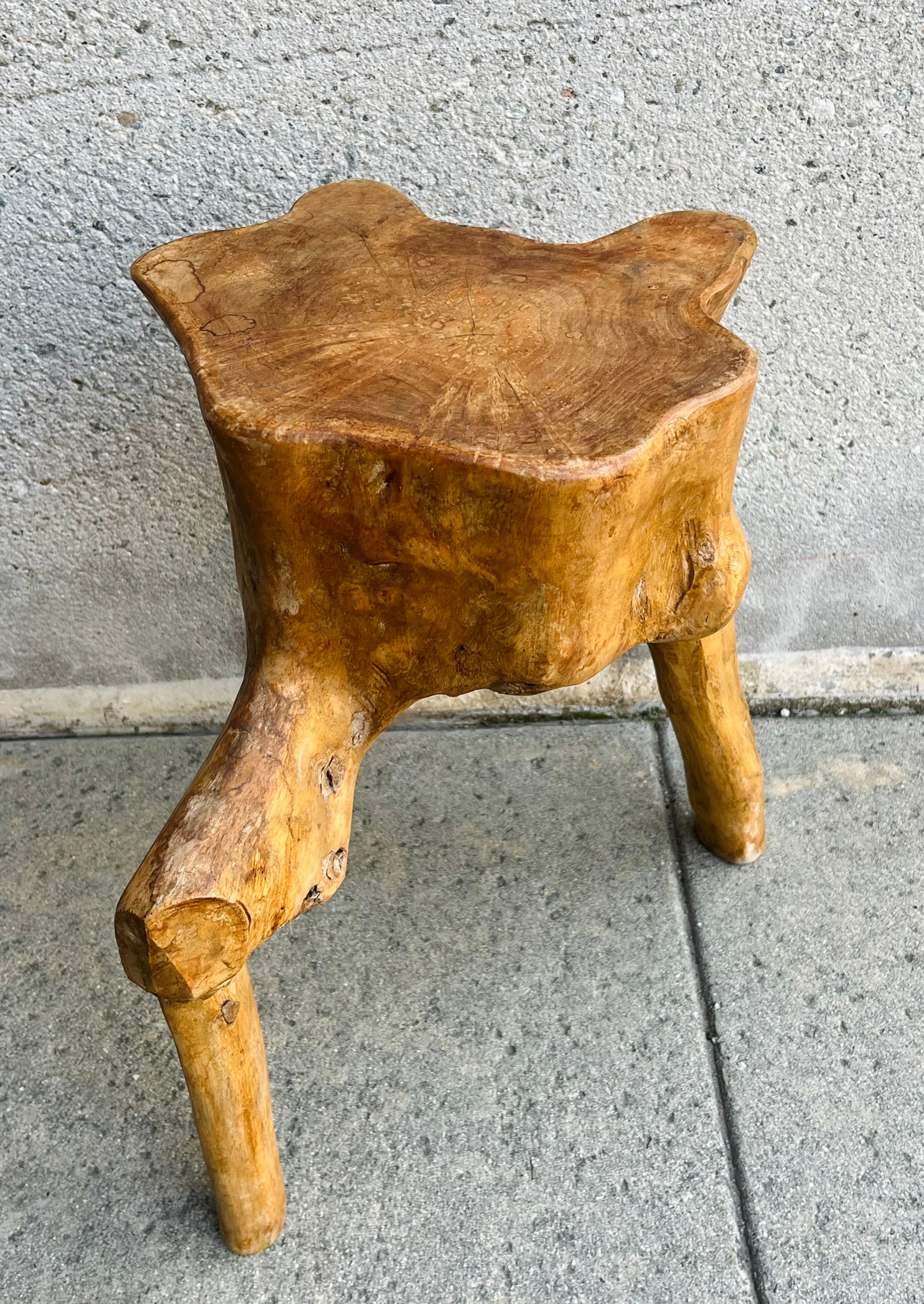 Live Edge Wood Tripod Side Table #1