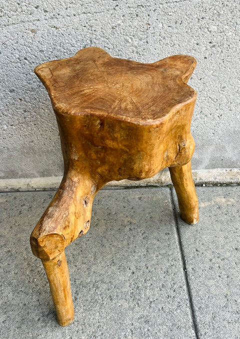 Live Edge Wood Tripod Side Table