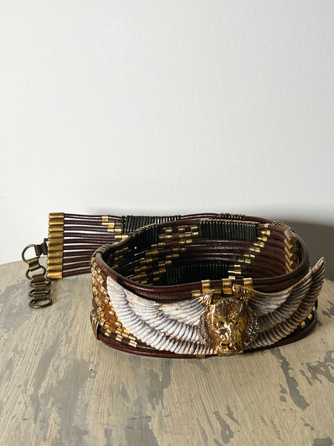 Vintage Winged Lion Statement Belt