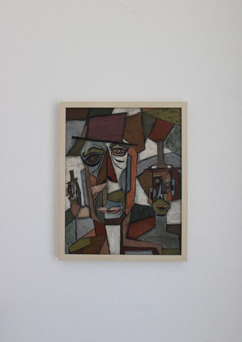 Angela Dickerson Hat Figure Variation Original Framed Artwork
