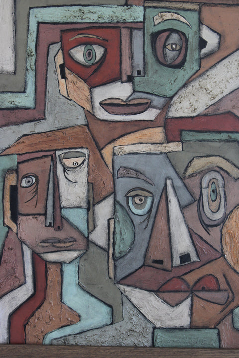 Angela Dickerson Four Faces Study Original Framed Artwork
