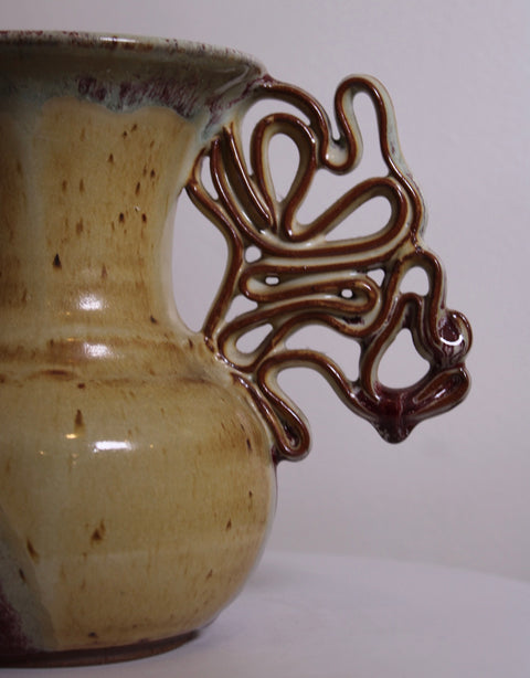 Sculptural Openwork Studio Pottery Vase