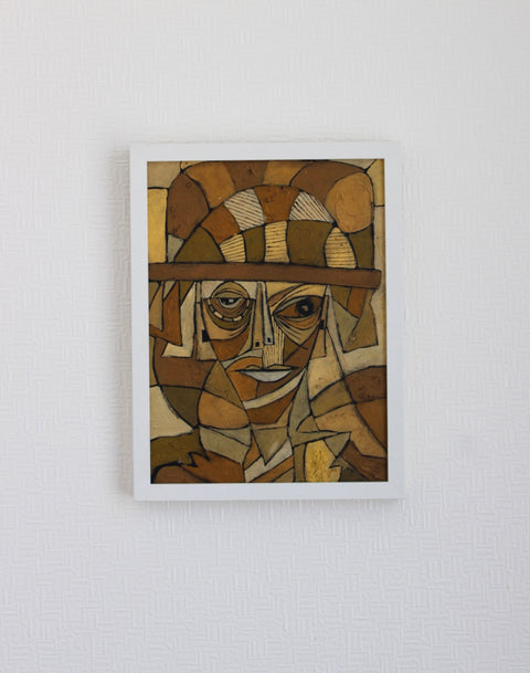 Angela Dickerson Ochre Mask Original Framed Artwork
