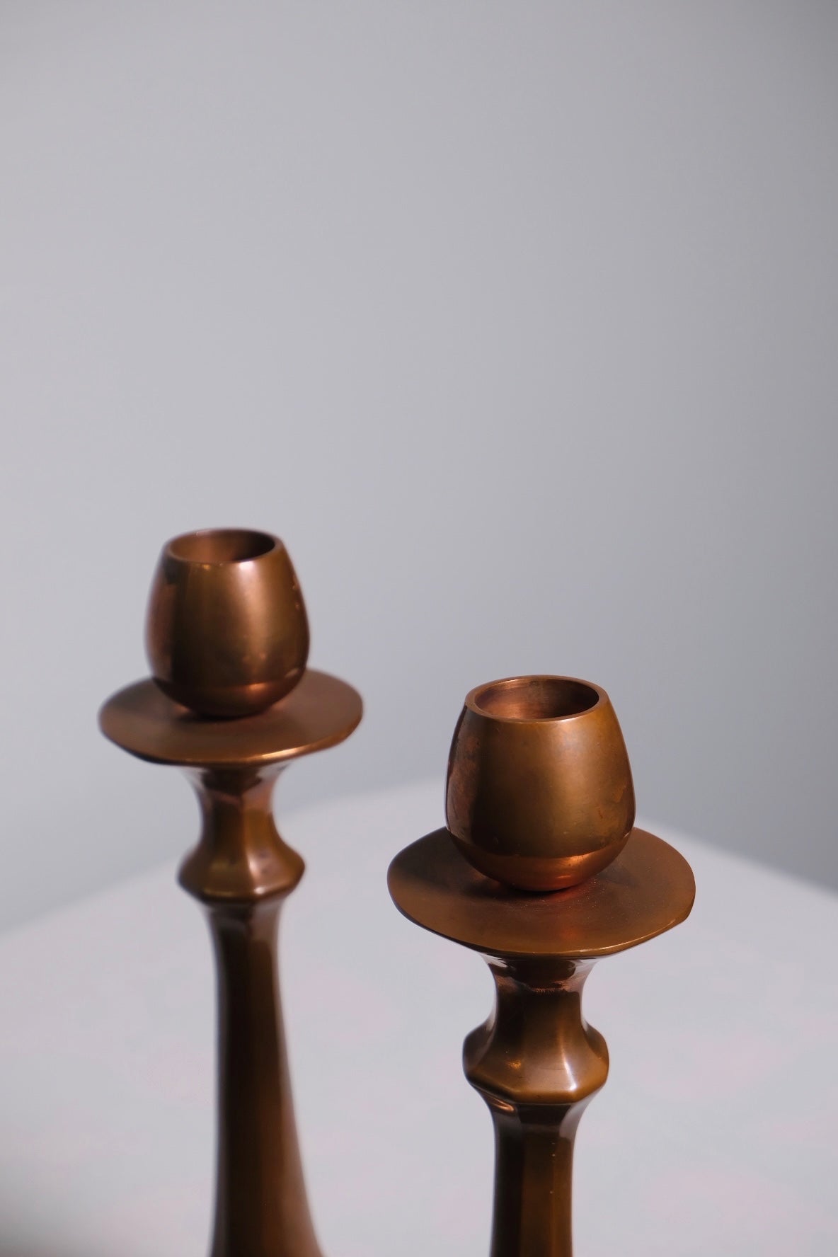Brass Copper French Finished Candlesticks (Pair)(Vintage)