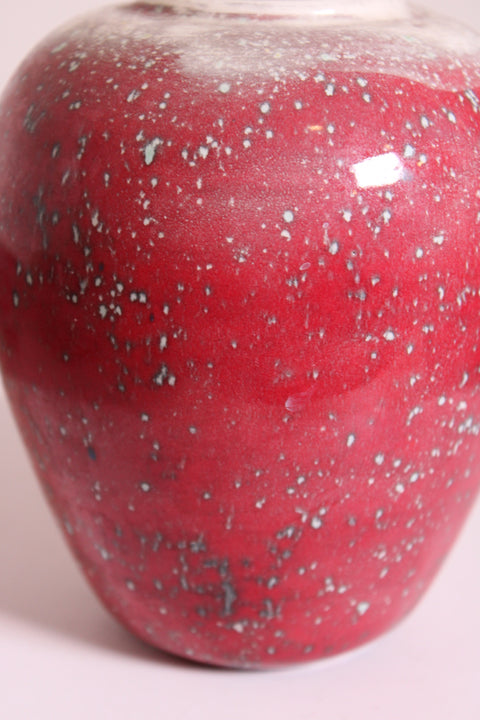 Speckled Oxblood Art Pottery Vase