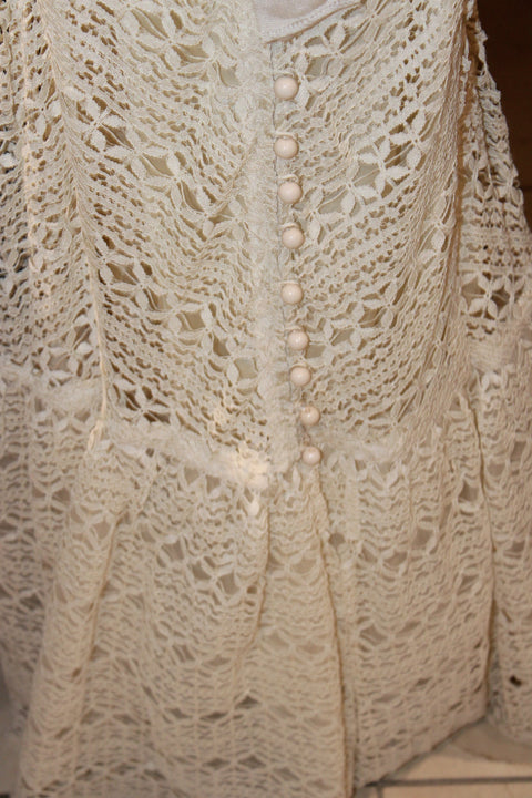 Vintage Ivory Crochet Lace Dress — product detail