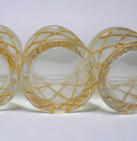 Vintage “Altuzarra” Diamond 18 KT Lattice Lowball Cocktail Glasses Old Fashioned (Set of 4)