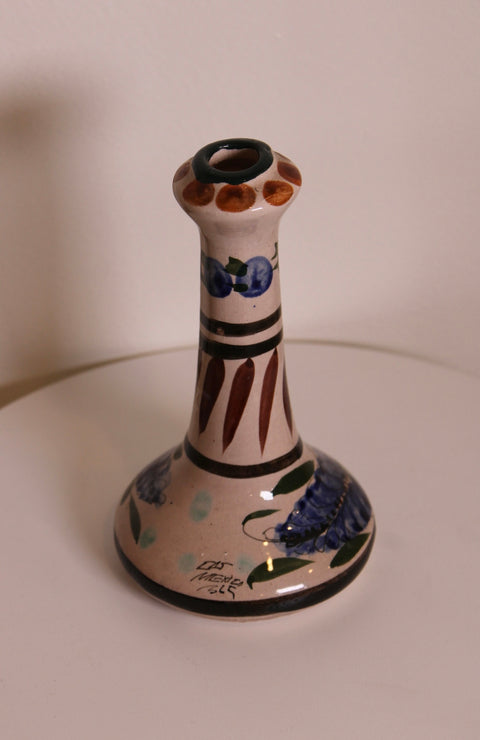 Talavera Style Signed Candle Holder