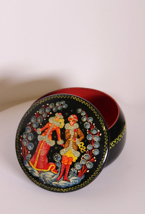 Russian Lacquer Style Round Box