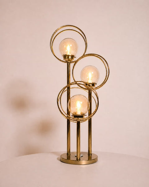 1980s Vintage Brass Orb Lamp