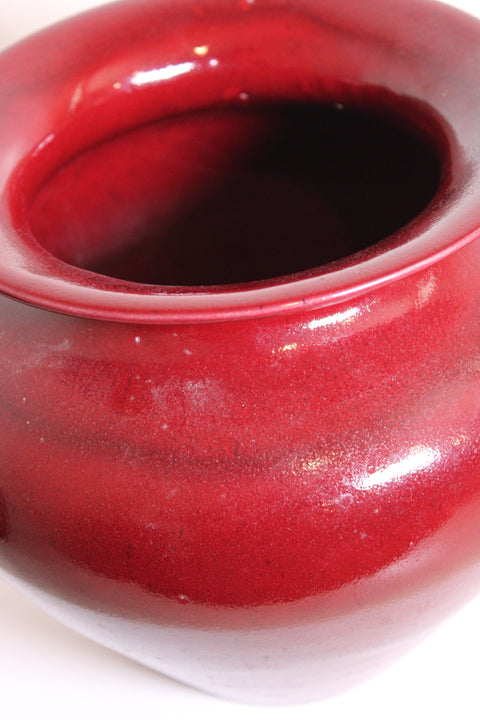 Oxblood Flared Rim Studio Pottery Vase