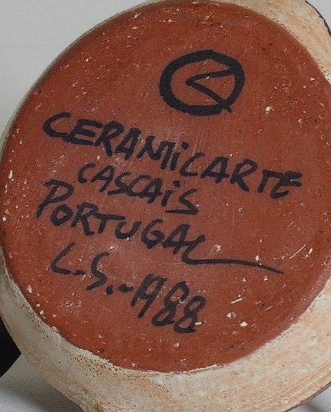 Vintage Ceramicarte Cascais Portugal Fish Bowl Hand Painted Portuguese Pottery