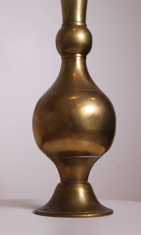 Curved Brass Baluster Vase
