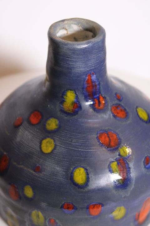 Blue Speckled Studio Pottery Vase