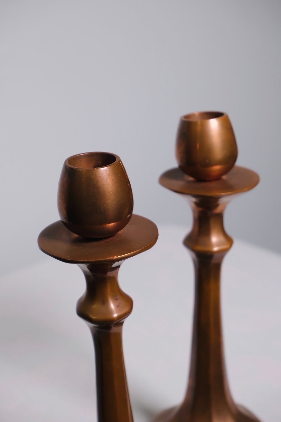 Brass Copper French Finished Candlesticks (Pair)(Vintage)
