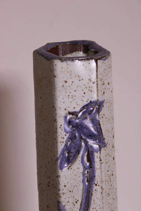 Botanical Iris Hexagonal Studio Bud Vase