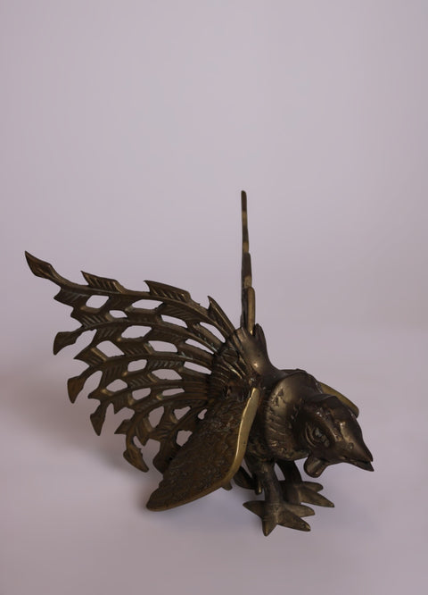 Pair of Pierced Brass Bird Sculptures