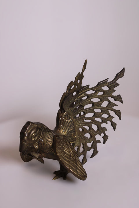 Pair of Pierced Brass Bird Sculptures