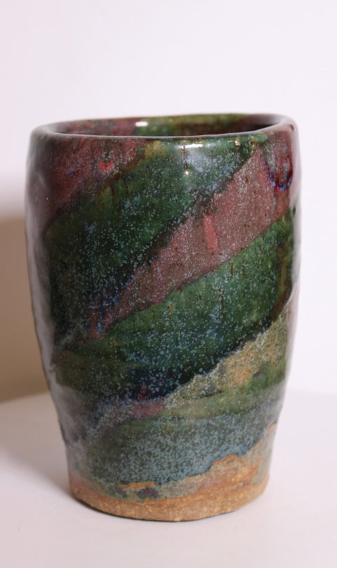 Multicolor Signed Studio Pottery Tumbler