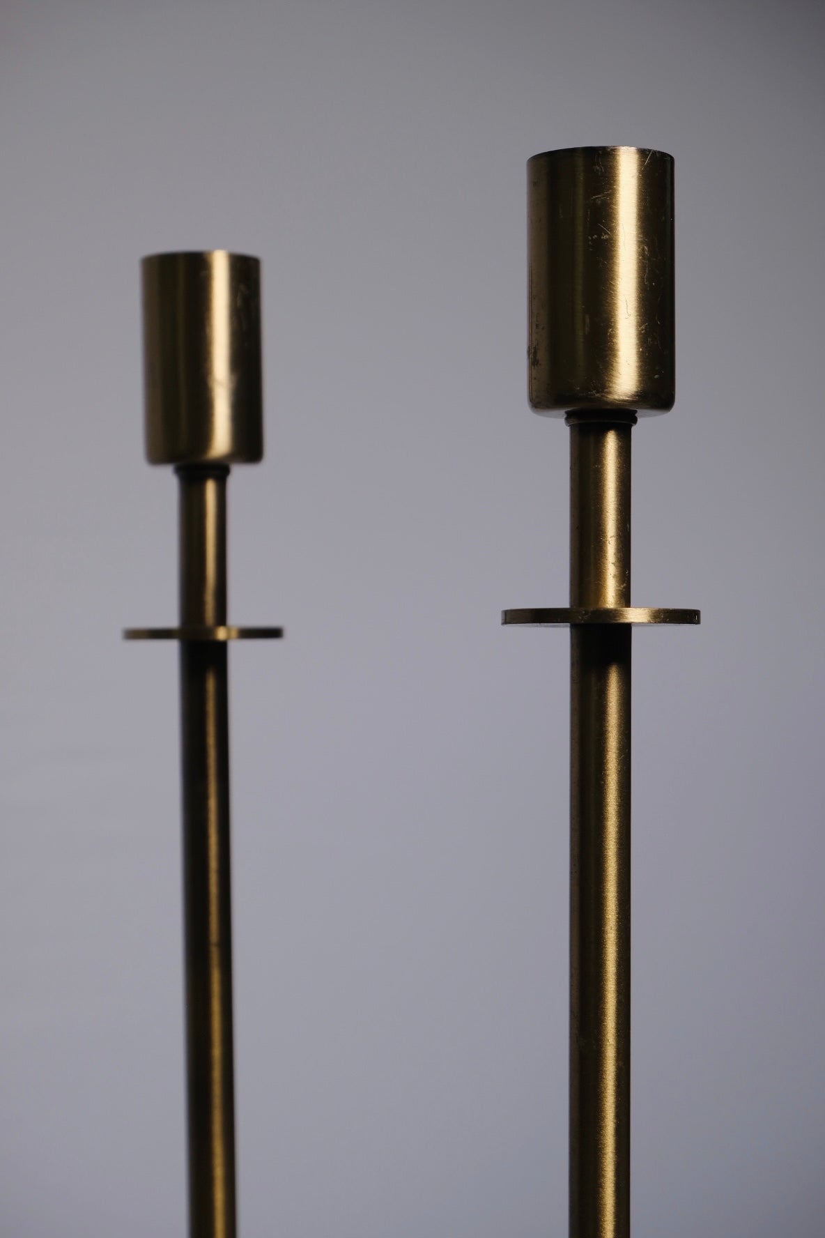 Solid Brass Pillar Candlesticks (Pair)