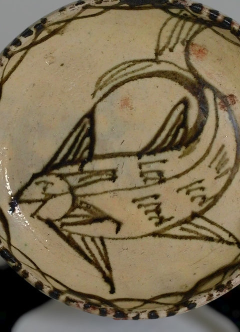 Vintage Tzintzuntzan Mexico Fish Pottery Plate Hand Painted Folk Art