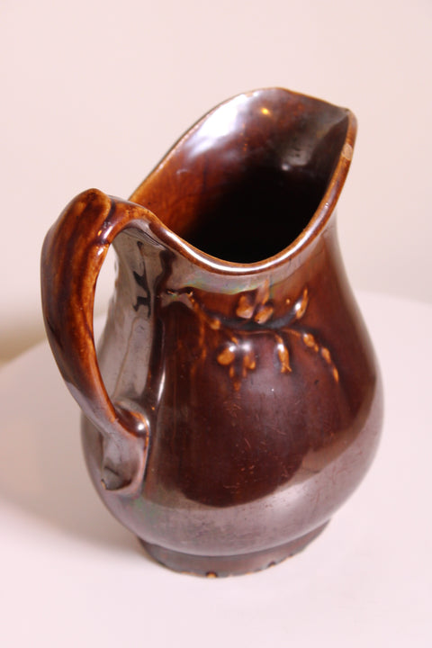 Brown Glazed Ceramic Pitcher