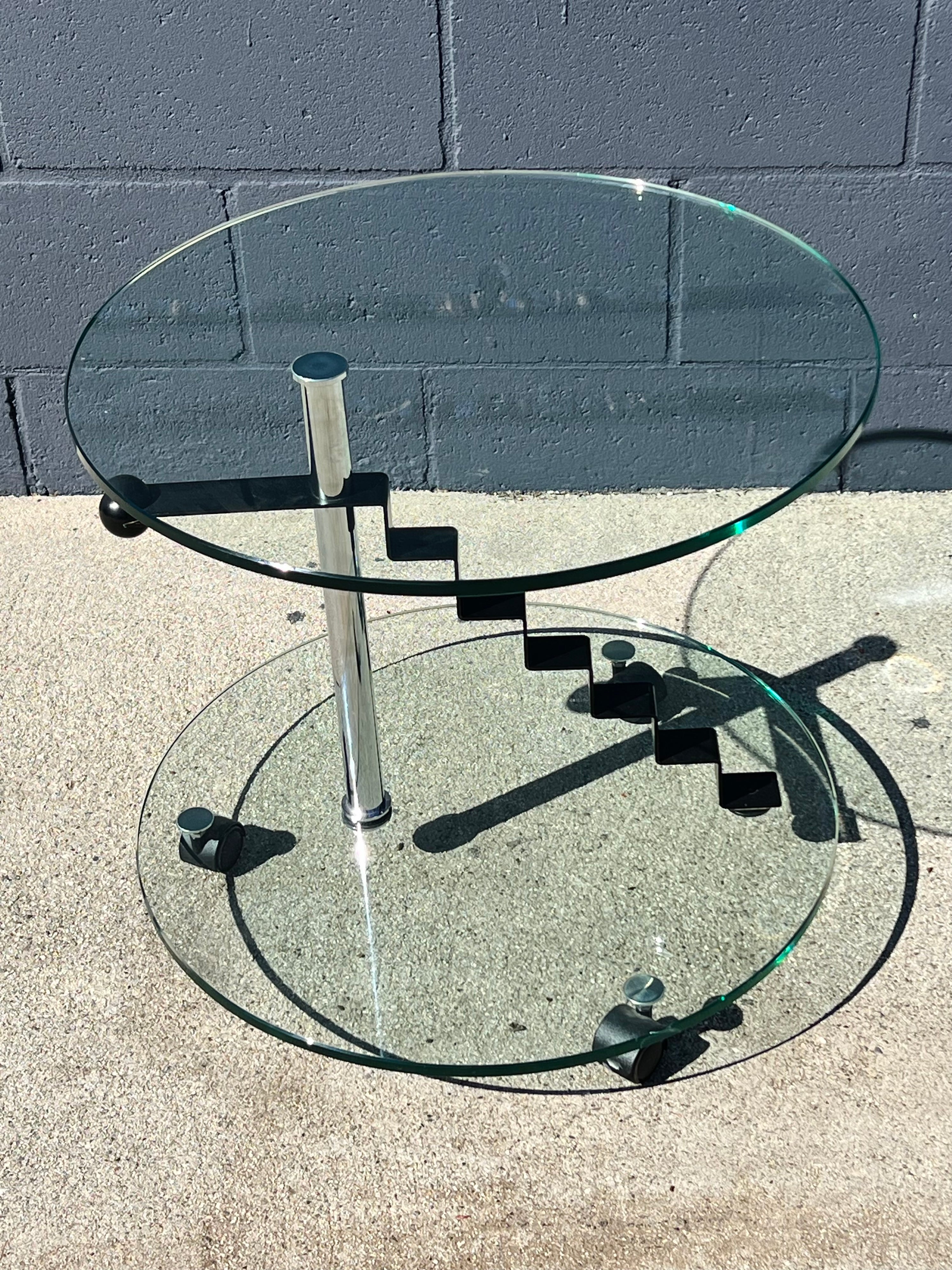 Glass Modern Staircase Side Table