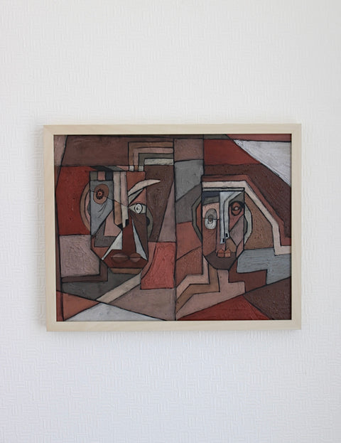 Angela Dickerson Rust Conversation Original Framed Artwork