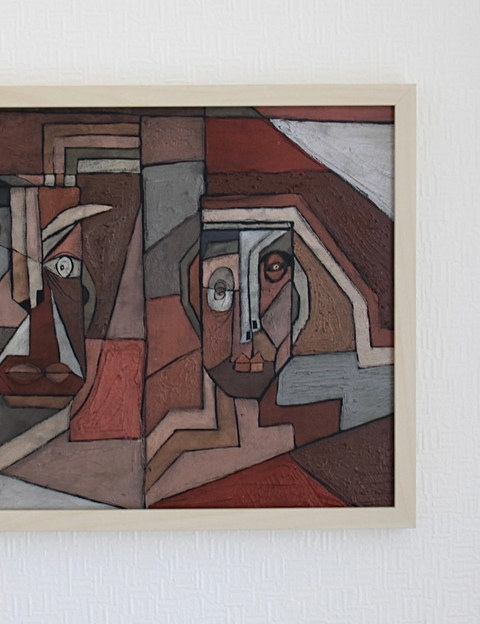 Angela Dickerson Rust Conversation Original Framed Artwork