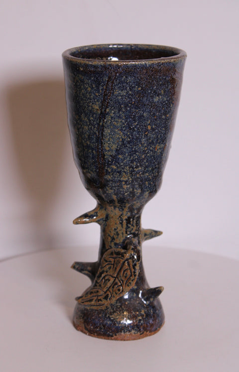 Brutalist Stemmed Studio Pottery Goblet