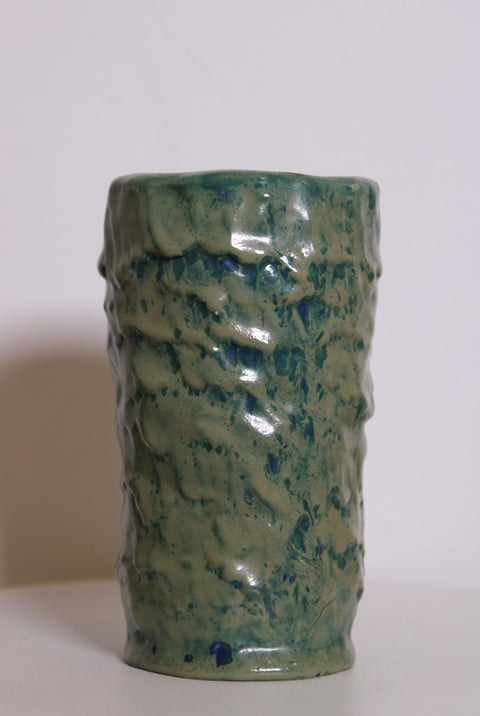Vintage Blue Green Studio Pottery Vase
