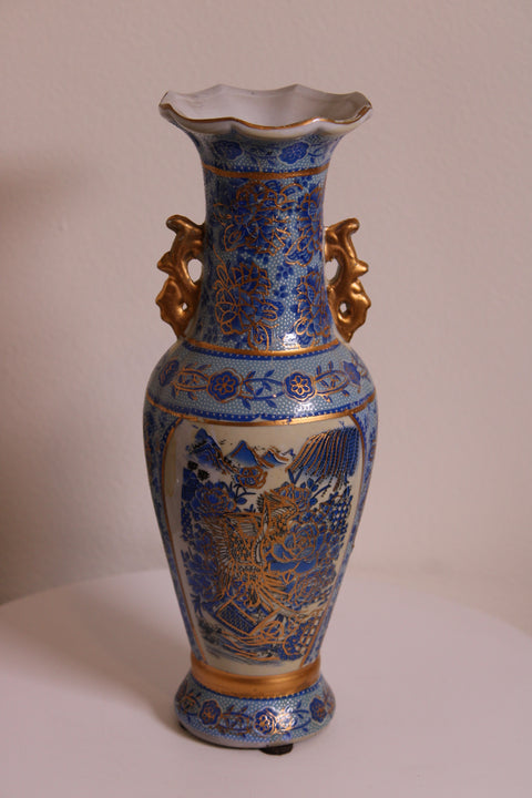 Blue & Gold Phoenix Porcelain Vase