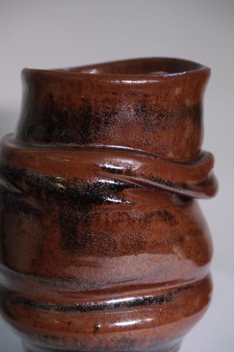 Vintage Anagama Brown Vase