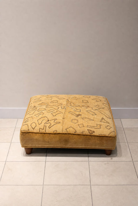 Vintage African Kuba Cloth Vintage Ottoman